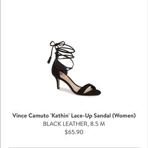 Vince Camuto lace up strappy black heels